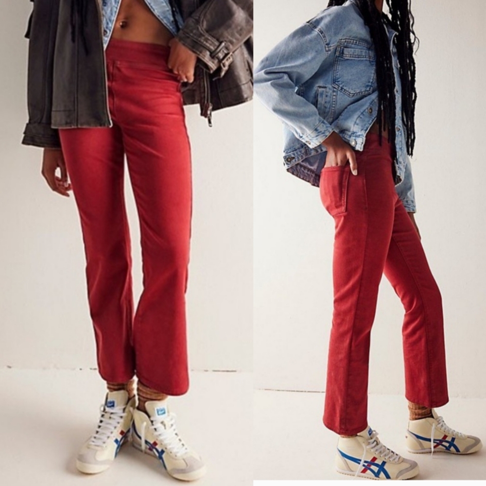 NWT Free People In My Feelings Mid Rise Crop Boot Pants $128